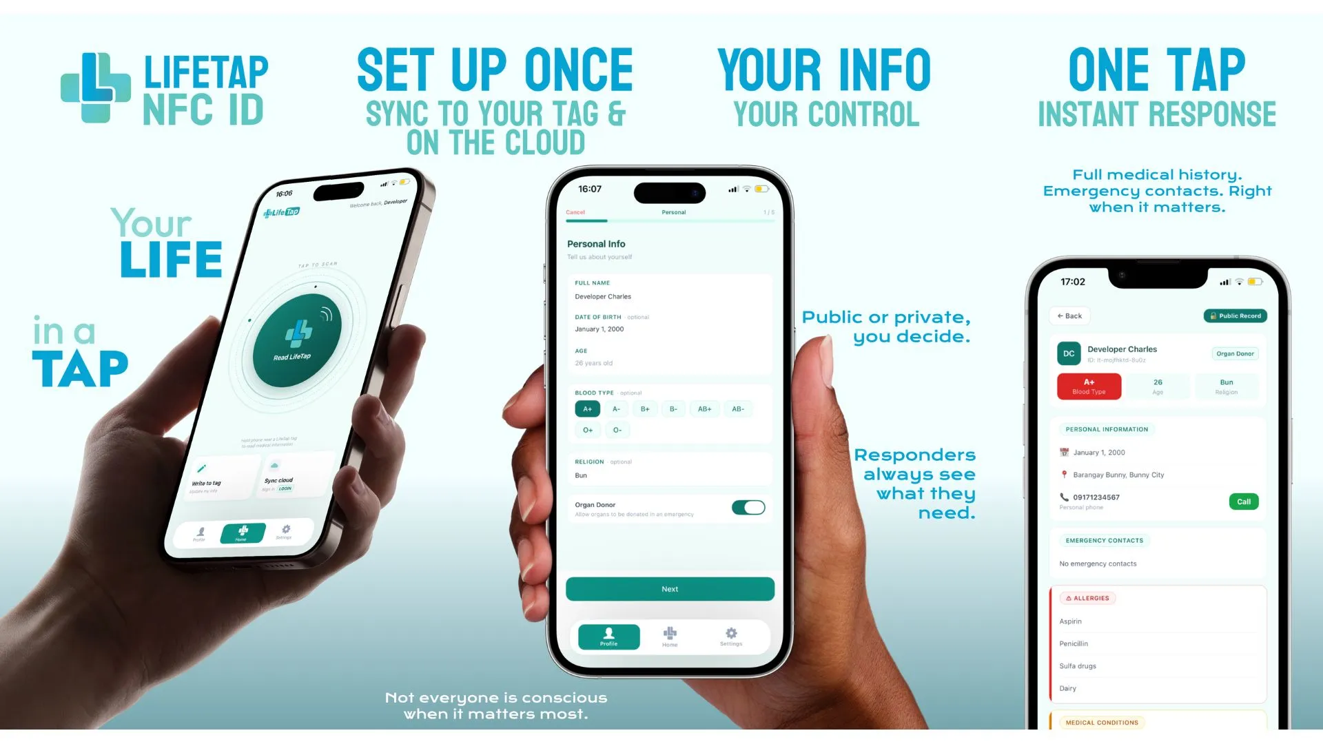 Screenshot of LifeTap: NFC ID